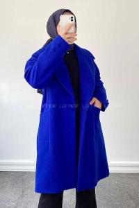 Saxe Medium V Neck Long Arm Stamp Fabric Coat