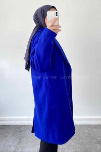 Saxe Medium V Neck Long Arm Stamp Fabric Coat