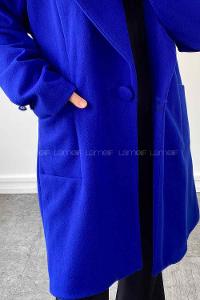 Saxe Medium V Neck Long Arm Stamp Fabric Coat