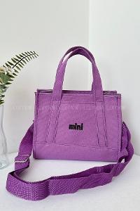 Lamelif Kanvas Mini Kadın Çanta Mor