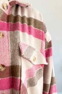 Fuchsia Shirt Collar Long Arm Poplin Fabric Unprinted Shirt