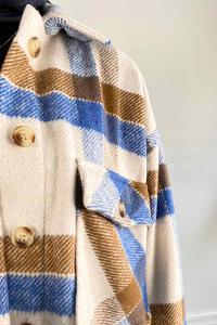 Brown Shirt Collar Long Arm Poplin Fabric Unprinted Shirt