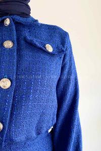 Saxe Shirt Collar Long Arm Cotton Flare Suit