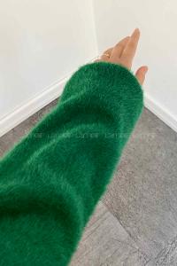 Green Turtle Neck Cotton Lycra Unprinted Tunic