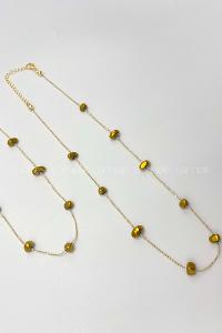 Lamelif Gold Taşlı Kolye