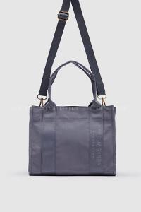 Lamelif Kanvas Kumaş Siyah Çapraz Çanta Kadın Gri