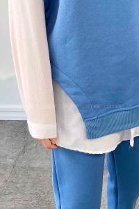 Modalamelif Kolsuz Üç İplik Eşofman Takım Mavi