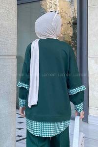 Emerald Green Medium Crew Neck Cotton Fabric Unprinted Tunic