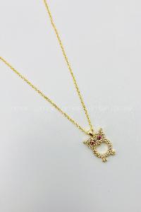 Lamelif Gold Baykuş Detaylı Zirkon Kolye