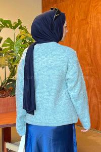 Lamelif Kalın Yumoş Hırka Mint Yeşili