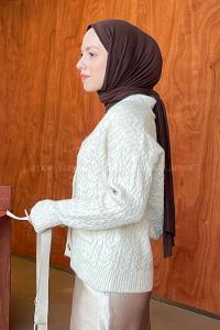 Lamelif Örgü Detaylı Hırka Bej