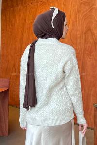 Lamelif Örgü Detaylı Hırka Bej