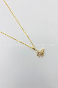 Gold Gold Silver Straight Necklace