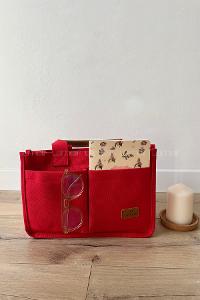 Lamelif Mini Kanvas Tote Bag Kadın Çapraz Çanta Kırmızı