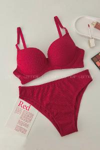 Sour Cherry Cotton Fabric Underwire Support Bralet