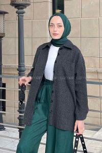 Lamelif Düz Oduncu Gömlek Antrasit