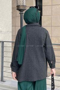 Lamelif Düz Oduncu Gömlek Antrasit