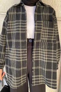 Lamelif Ekose Desen Gömlek Haki