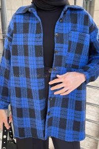 Saxe Shirt Collar Long Arm Cotton Fabric Printed Shirt