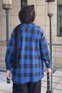 Saxe Shirt Collar Long Arm Cotton Fabric Printed Shirt