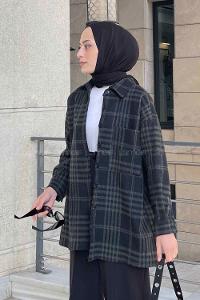 Black Shirt Collar Long Arm Cotton Fabric Printed Shirt