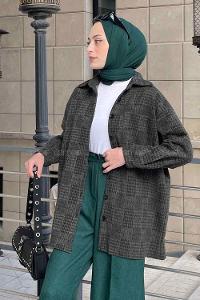 Khaki Shirt Collar Long Arm Wool Cotton Fabric Printed Shirt