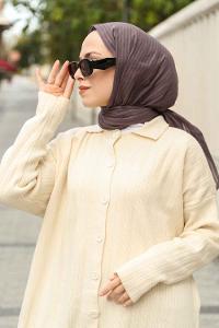 Lamelif Cotton Line Şal Antrasit