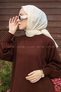 Ecru Cotton Striped Shawl