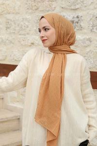 Gold Cotton Striped Shawl