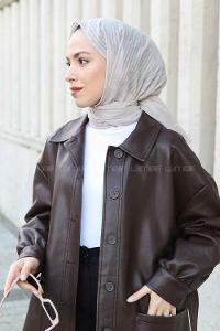 Lamelif Cotton Line Şal Gümüş Gri