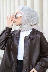 Lamelif Cotton Line Şal Gümüş Gri