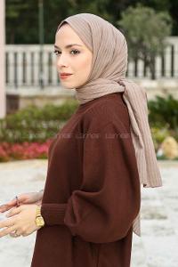 Lamelif Cotton Line Şal Koyu Vizon