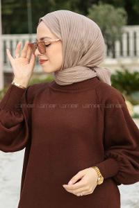 Lamelif Cotton Line Şal Koyu Vizon