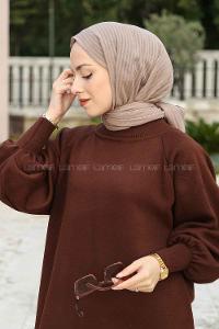 Lamelif Cotton Line Şal Koyu Vizon