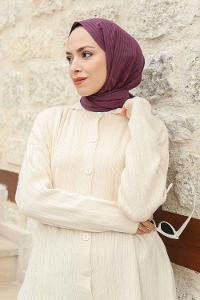 Lamelif Cotton Line Şal Mürdüm