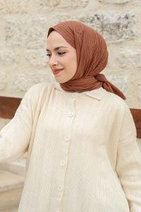 Lamelif Cotton Line Şal Sütlü Kahve