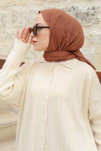 Lamelif Cotton Line Şal Sütlü Kahve