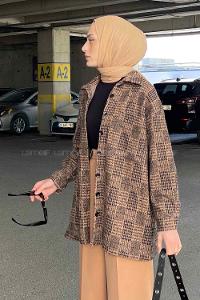 Lamelif Kareli Oduncu Gömlek Kahve