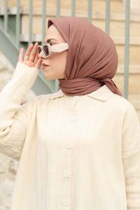 Ashes Gray Cotton Fabric Straight Shawl