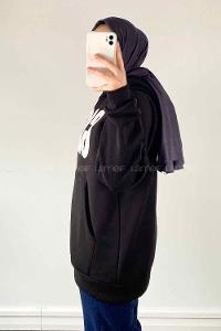 Lamelif Good Baskılı Sweathirt  Siyah