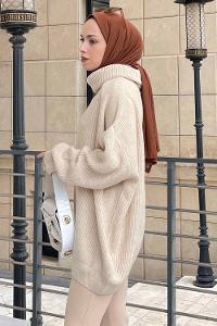 Lamelif Degaje Yaka Kazak Bej