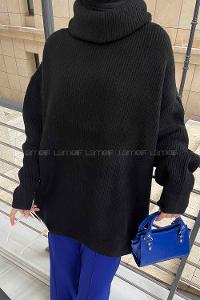 Lamelif Degaje Yaka Kazak Siyah