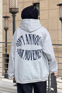 Lamelif Wrstbhvr Baskılı Sweatshirt Gri