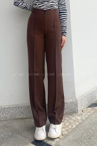 Brown Cotton Fabric High Waist Comfortable Pants