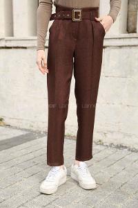 Bitter Brown Linen High Waist Linen Pants