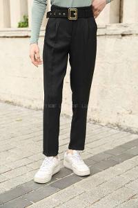 Black Linen High Waist Linen Pants