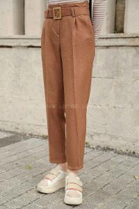 Brown With Milk Linen High Waist Linen Pants