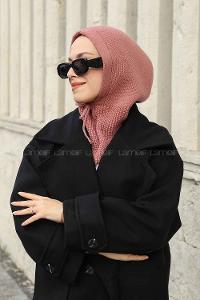 Lamelif Balaclava Triko Başlık Gül Kurusu