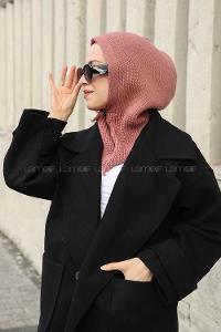 Lamelif Balaclava Triko Başlık Gül Kurusu