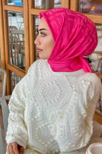 Lamelif F Desen Jakar Eşarp Fuşya